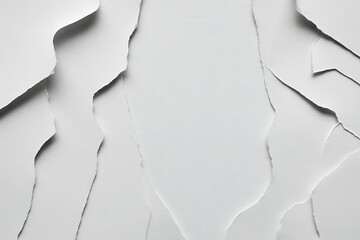 Abstract white background with fractured broken paper or surface texture