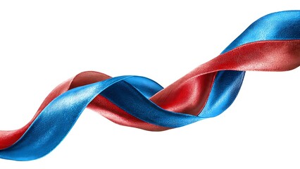 Colorful Ribbon Twisting in Blue and Red with Cape Verde Flag Inspiration