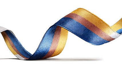 Colorful Ribbon with Cape Verde Flag Colors Floating in the Air