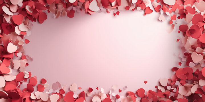 Valentine&rsquo;s Day Heart Banner Background with Copy Space