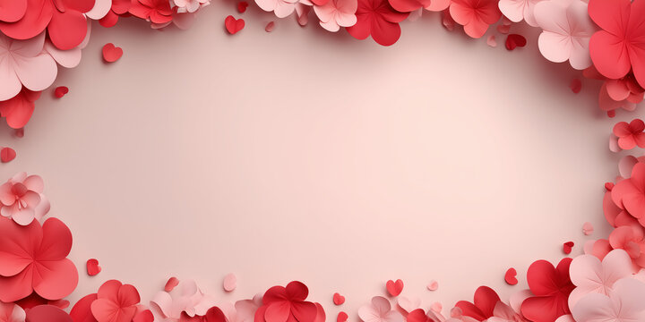 Valentine&rsquo;s Day Heart Banner Background with Copy Space