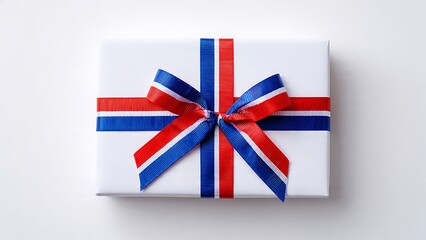 Wrapped Gift Box with Colorful Ribbon on White Background for Special Occasions