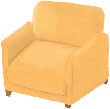노란색 1인용 소파