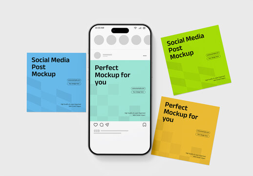 Carousel Social Media Square Post Mockup