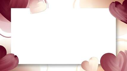 Single PowerPoint slide in the shape of a heart with a delicate brush technique to celebrate Valentine's Day 