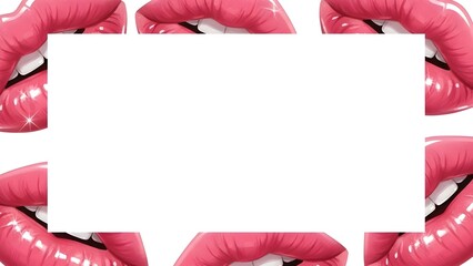 Single slide ppt in the shape of pink lipstick with a smooth brush technique to celebrate Valentine's Day 