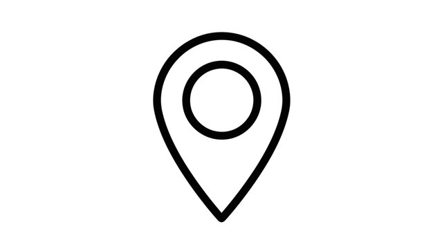 Minimalist Map Pin Icon, Location Marker Symbol, Navigation Pointer