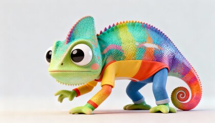 chameleon on a white background