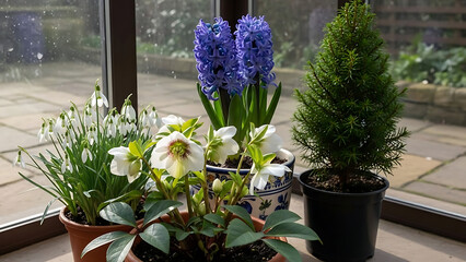 hyacinths in a pot