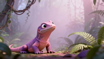 green iguana in the aquarium