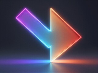 Neon figure strides toward glowing upward arrow, symbolizing progress and ambition.