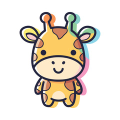 Adorable Cartoon Giraffe Vector Illustration for Kids
