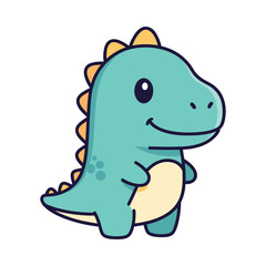 Fototapeta premium Adorable Cartoon Dinosaur Illustration for Kids
