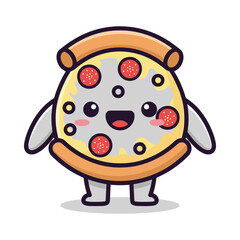 Delicious Pizza Character Illustration