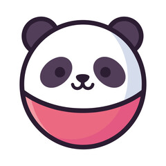 Cute Panda Face Vector Illustration