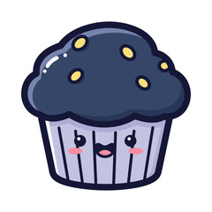 Cute Cartoon Cupcake Illustration