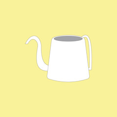 White watering can. Gardening tool vector illustration © Mzto