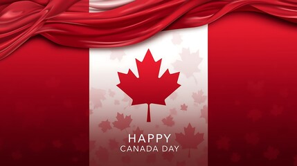 Vibrant Canada Day celebration with red maple leaf flag
