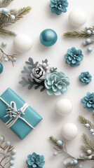 Cute Happy New Year Greeting Card with Adorable Characters and Festive Elements