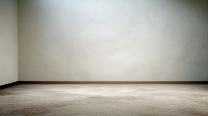 Empty interior room with soft lighting, neutral wall color and a smooth floor surface ideal for various design concepts and backgrounds