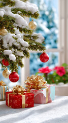 Cute Christmas Card Design with Adorable Holiday Characters and Festive Elements