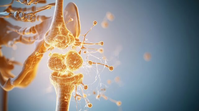 Human knee joint experiencing inflammation and pain. Orthopedic care, arthritis, and medical research concept