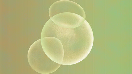 Gentle abstract bubbles float in a relaxing pastel green gradient scene