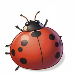 Vibrant cartoon ladybug with smooth gradients on a white background