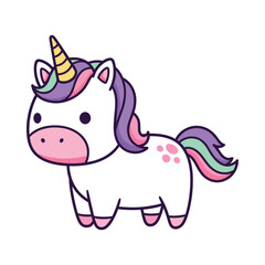 Naklejka premium Adorable Cartoon Unicorn Illustration
