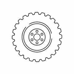 Farm Tractor Wheel Vector Design