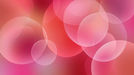 Abstract light background with overlapping red and pink circles creating soft depth and romantic harmony