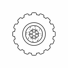 Farm Tractor Wheel Vector Design