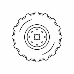 Farm Tractor Wheel Vector Design