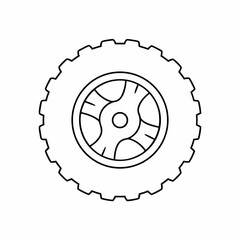 Farm Tractor Wheel Vector Design