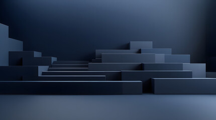 Ultra-HD Corporate Abstract Background with Multi-Layered Navy to Graphite Gradient and Volumetric Executive Lighting