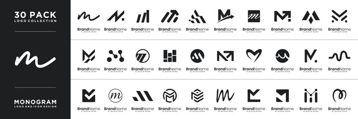 Abstract letter M logo. Modern logo idea sign. Universal vector initials M logo template.