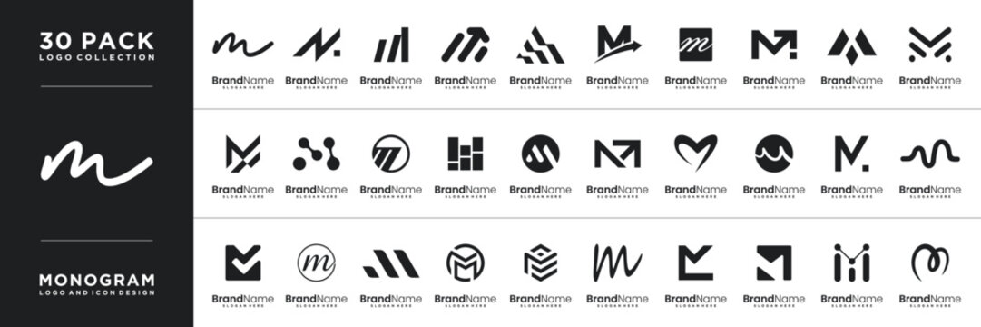 Abstract letter M logo. Modern logo idea sign. Universal vector initials M logo template.