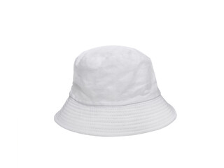 A white fabric bucket hat PNG transparent.