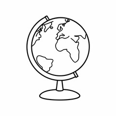 Globe Vector Icon &ndash; Clean Outline World Map Design