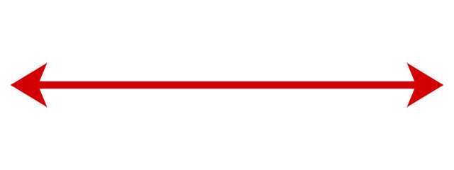 Red horizontal double headed arrow