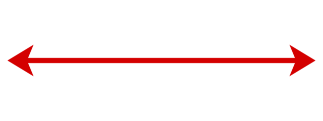 Red horizontal double headed arrow
