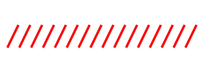 Red diagonal slash line pattern for warning highlight divider and modern graphic design use