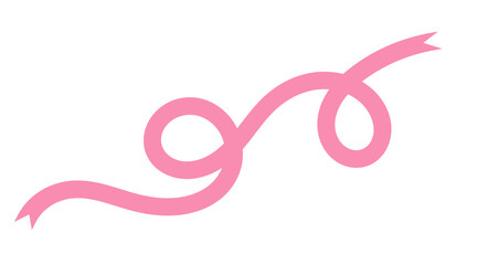 Pink ribbon style curved swirl decorative element