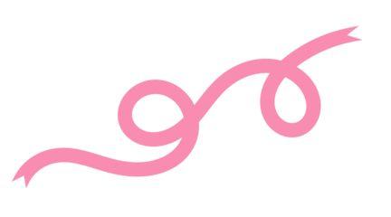 Pink ribbon style curved swirl decorative element