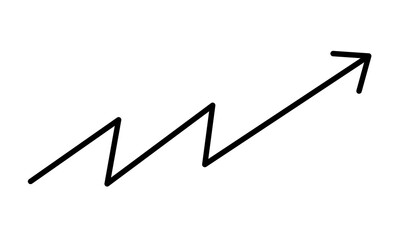 Upward zigzag arrow line icon