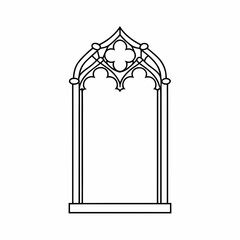 Gothic Window Frame Vector Outline