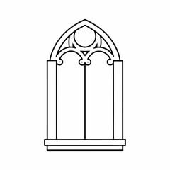 Gothic Window Frame Vector Outline