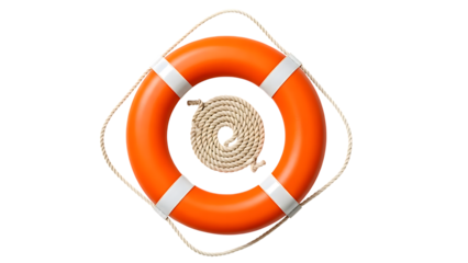 Orange Life Ring with Rope