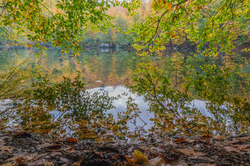 Autumn scenery in Yedig&ouml;ller, reflections and the waltz of colors in nature