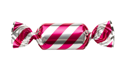 Pink and Silver Cylindrical Candy with Swirls